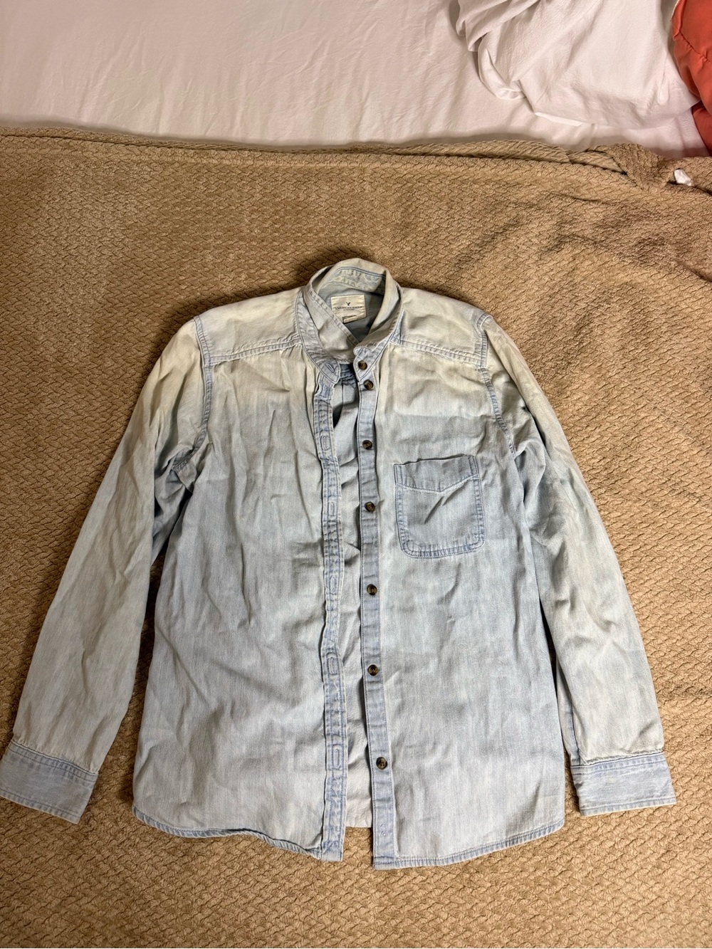 Light Wash Denim Button-Down Shirt